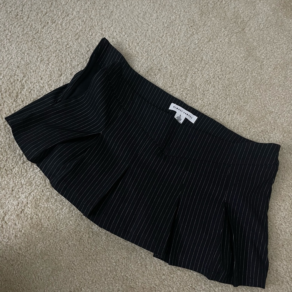 Fashion Nova Black Striped Mini Skirt